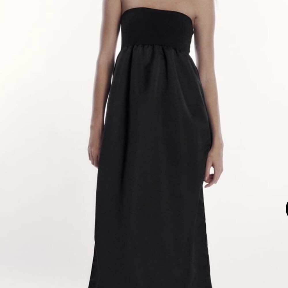 ZARA STRAIGHT FIT‎ CONTRAST KNIT DRESS  Black S NWT
